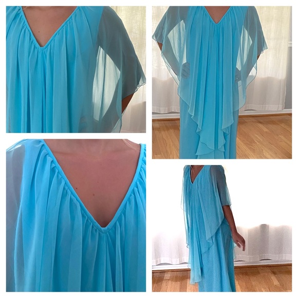 Vintage Skyblue Maxi Dress - Picture 4 of 9